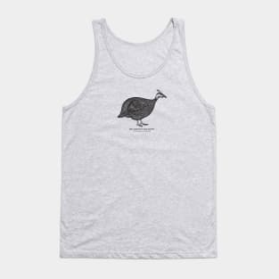 Helmeted Guineafowl with Common and Scientific Names - bird design Tank Top